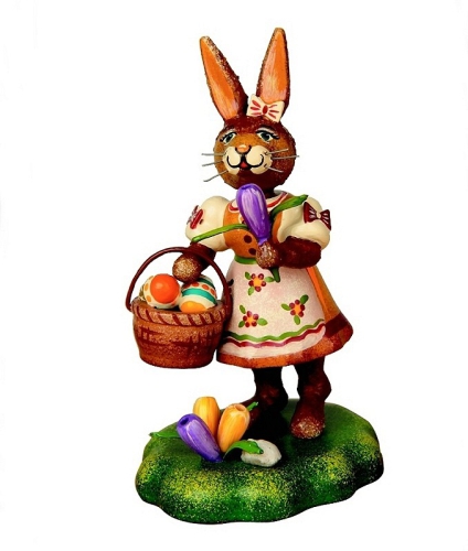 Hasenmutter mit Krokus, 9 cm, Hubrig Hasenland